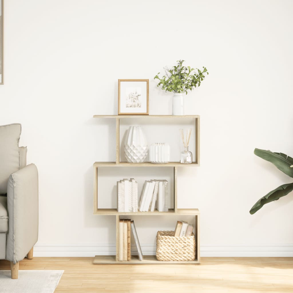 Libreria Divisorio 3 Ripiani Sonoma 70x24x97 cm in Truciolato | homemem39