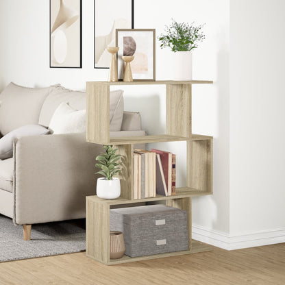 Libreria Divisorio 3 Ripiani Sonoma 70x24x97 cm in Truciolato | homemem39