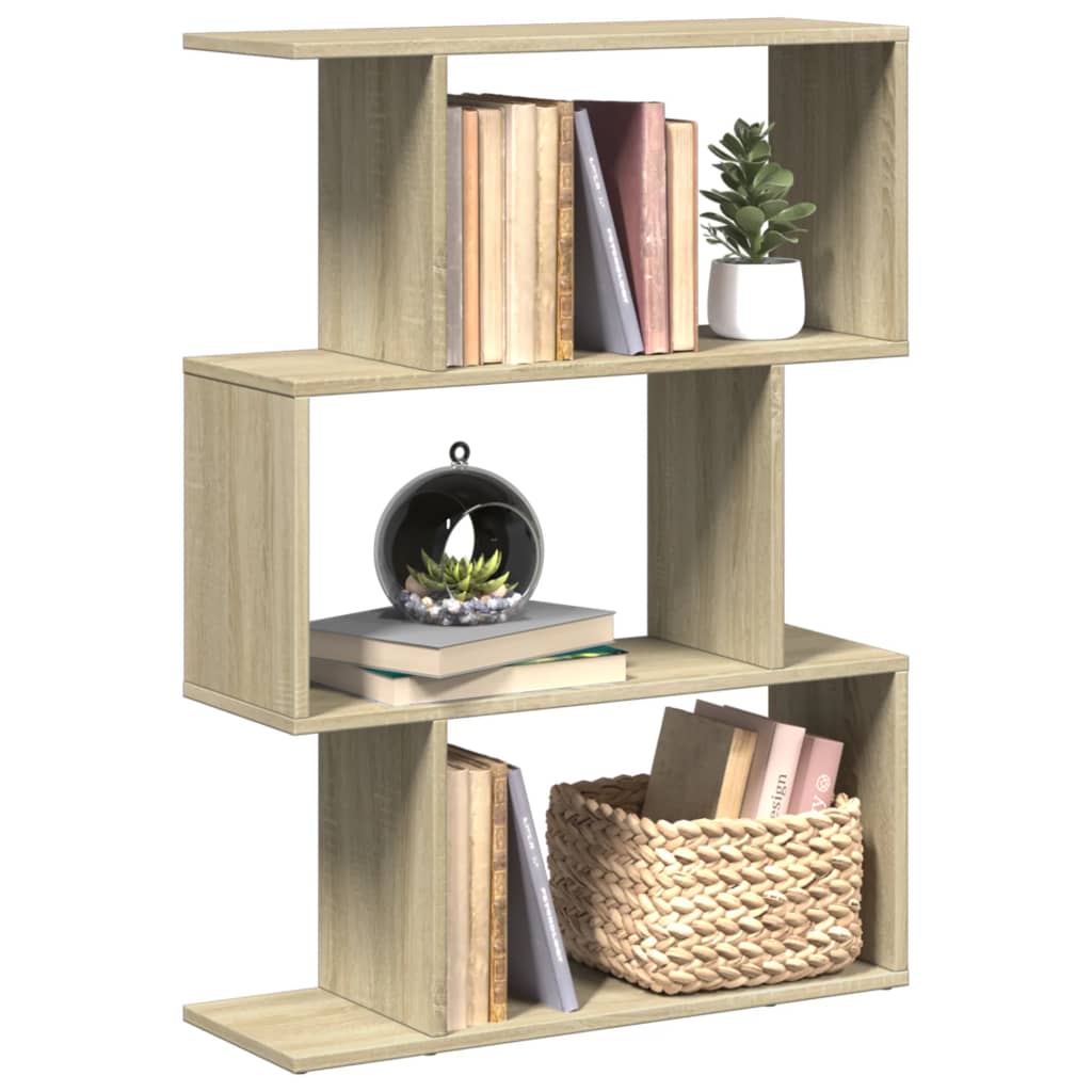 Libreria Divisorio 3 Ripiani Sonoma 70x24x97 cm in Truciolato | homemem39
