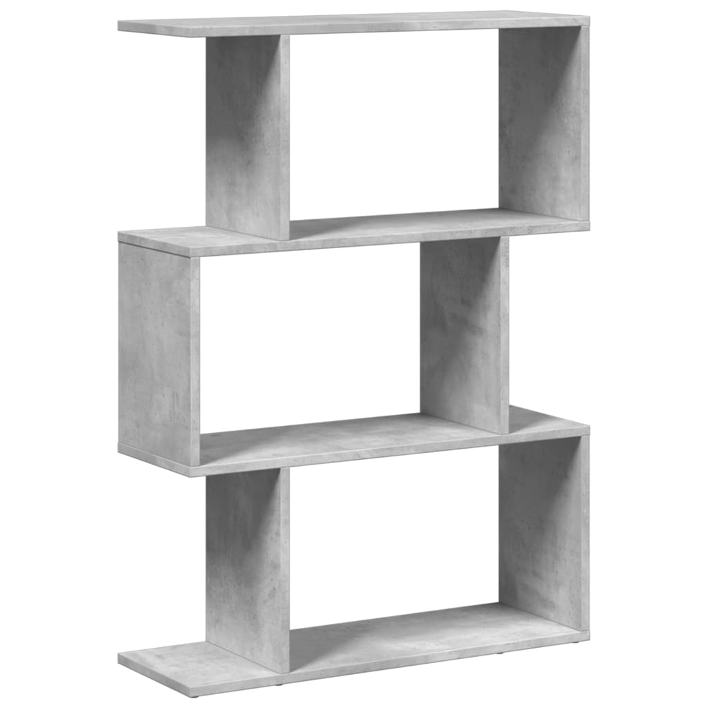Libreria Divisorio 3Piani Grigio Cemento 70x24x97 cm Truciolato | homemem39