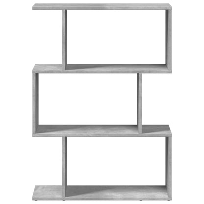 Libreria Divisorio 3Piani Grigio Cemento 70x24x97 cm Truciolato | homemem39