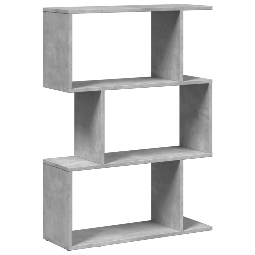 Libreria Divisorio 3Piani Grigio Cemento 70x24x97 cm Truciolato | homemem39