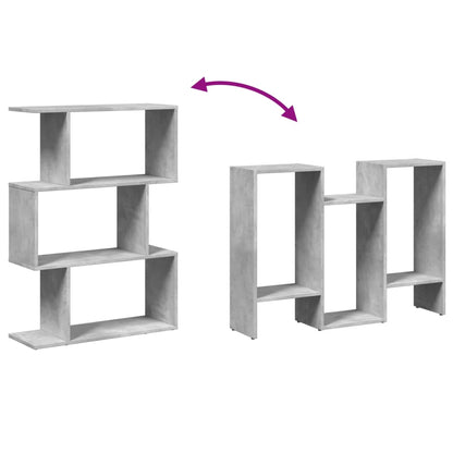 Libreria Divisorio 3Piani Grigio Cemento 70x24x97 cm Truciolato | homemem39