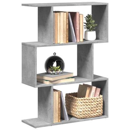 Libreria Divisorio 3Piani Grigio Cemento 70x24x97 cm Truciolato | homemem39
