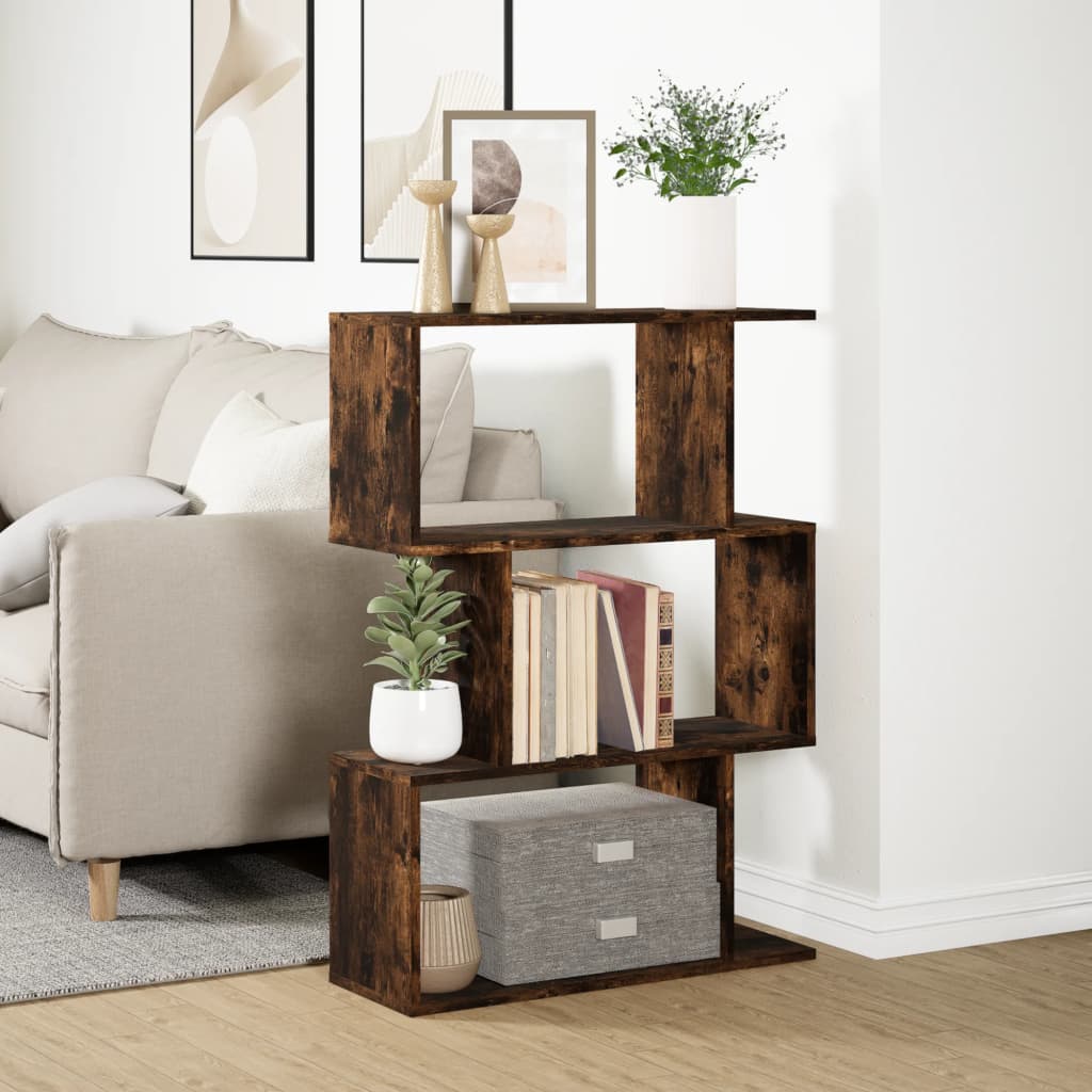 Libreria 3 Ripiani Rovere Fumo 70x24x97 cm in Truciolato | homemem39