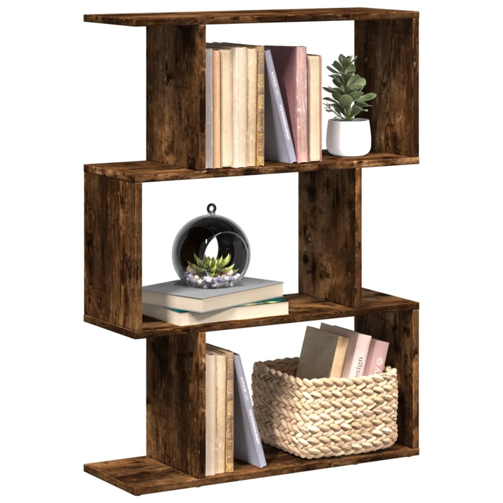 Libreria 3 Ripiani Rovere Fumo 70x24x97 cm in Truciolato | homemem39