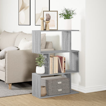 Libreria Divisorio 3Piani Grigio Sonoma 70x24x97 cm Truciolato | homemem39