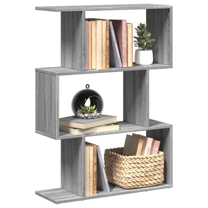 Libreria Divisorio 3Piani Grigio Sonoma 70x24x97 cm Truciolato | homemem39