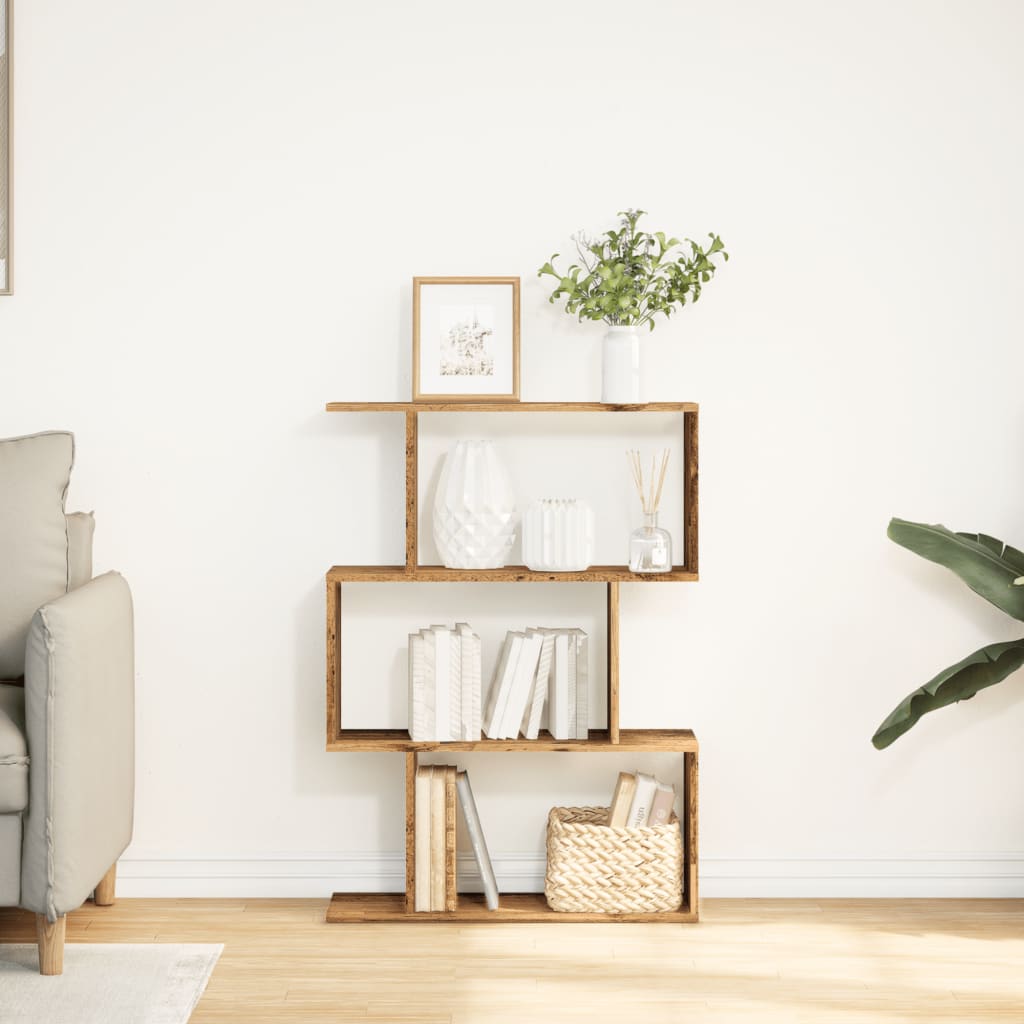 Libreria Divisorio 3Ripiani Legno Antico 70x24x97 cm Truciolato | homemem39