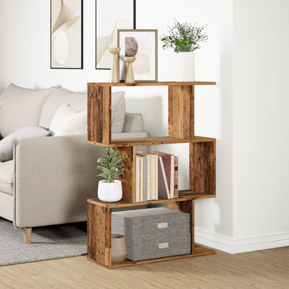 Libreria Divisorio 3Ripiani Legno Antico 70x24x97 cm Truciolato | homemem39