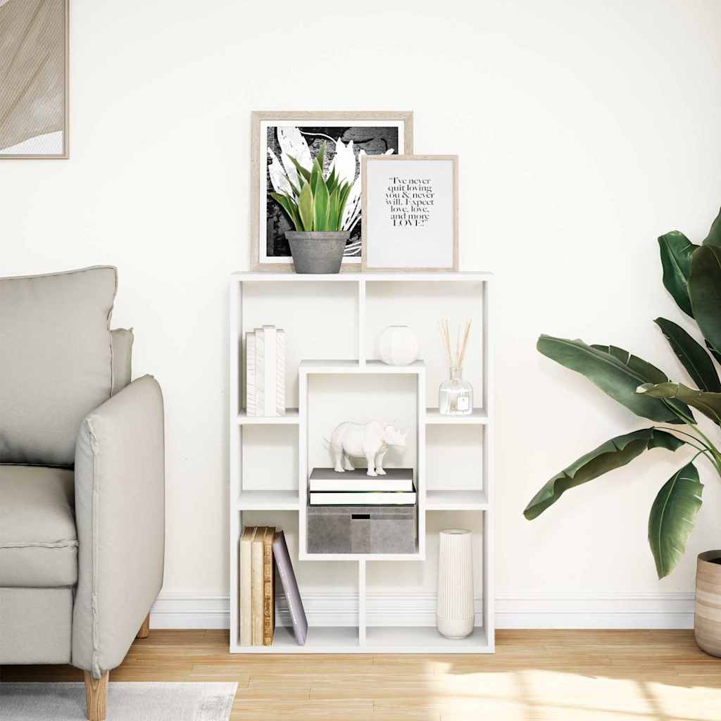 Libreria Bianca 63x20x90 cm in Legno Massello | homemem39
