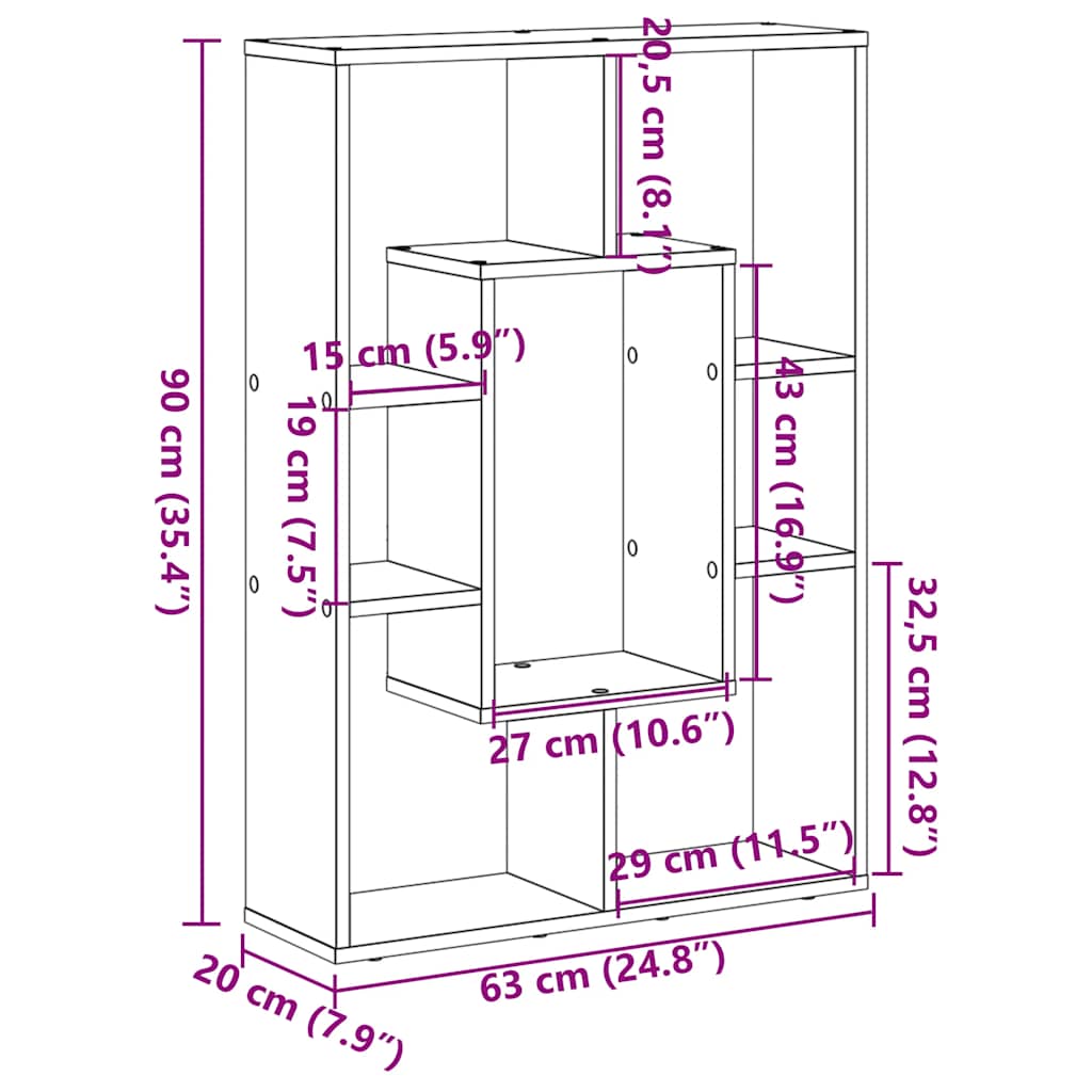 Libreria Bianca 63x20x90 cm in Legno Massello | homemem39