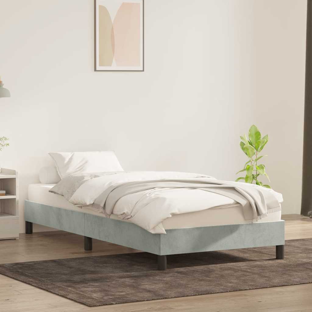 Giroletto senza Materasso Grigio Chiaro 80x210 cm Velluto | homemem39