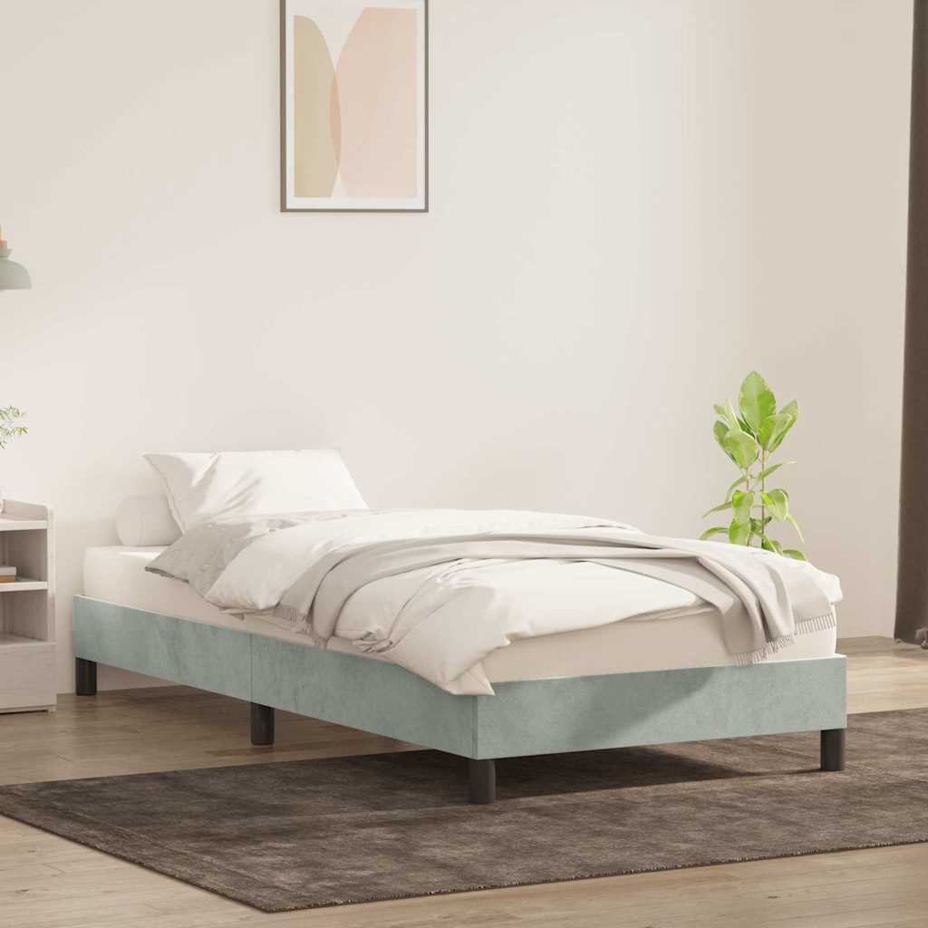 Giroletto senza Materasso Grigio Chiaro 90x210 cm Velluto | homemem39