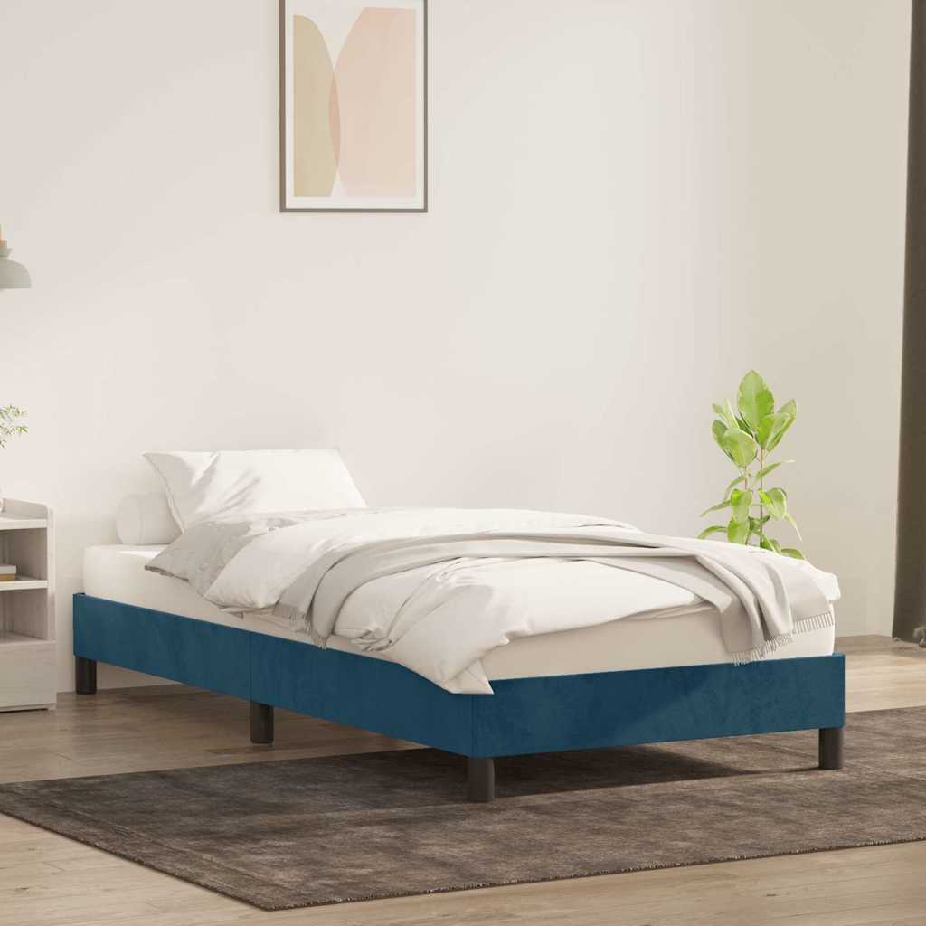 Giroletto senza Materasso Blu Scuro 90x210 cm in Velluto | homemem39