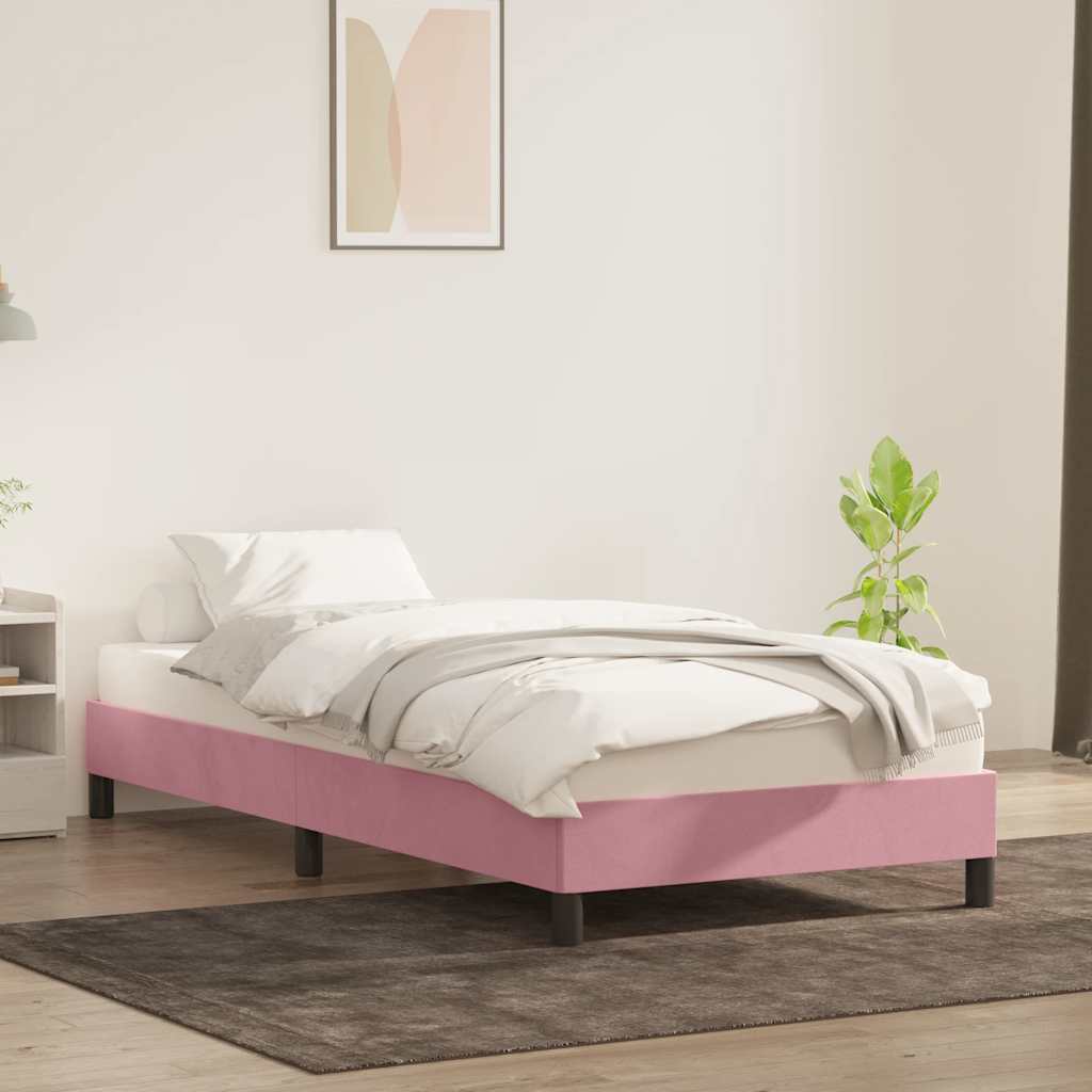 Giroletto senza Materasso Rosa 90x210 cm in Velluto - homemem39
