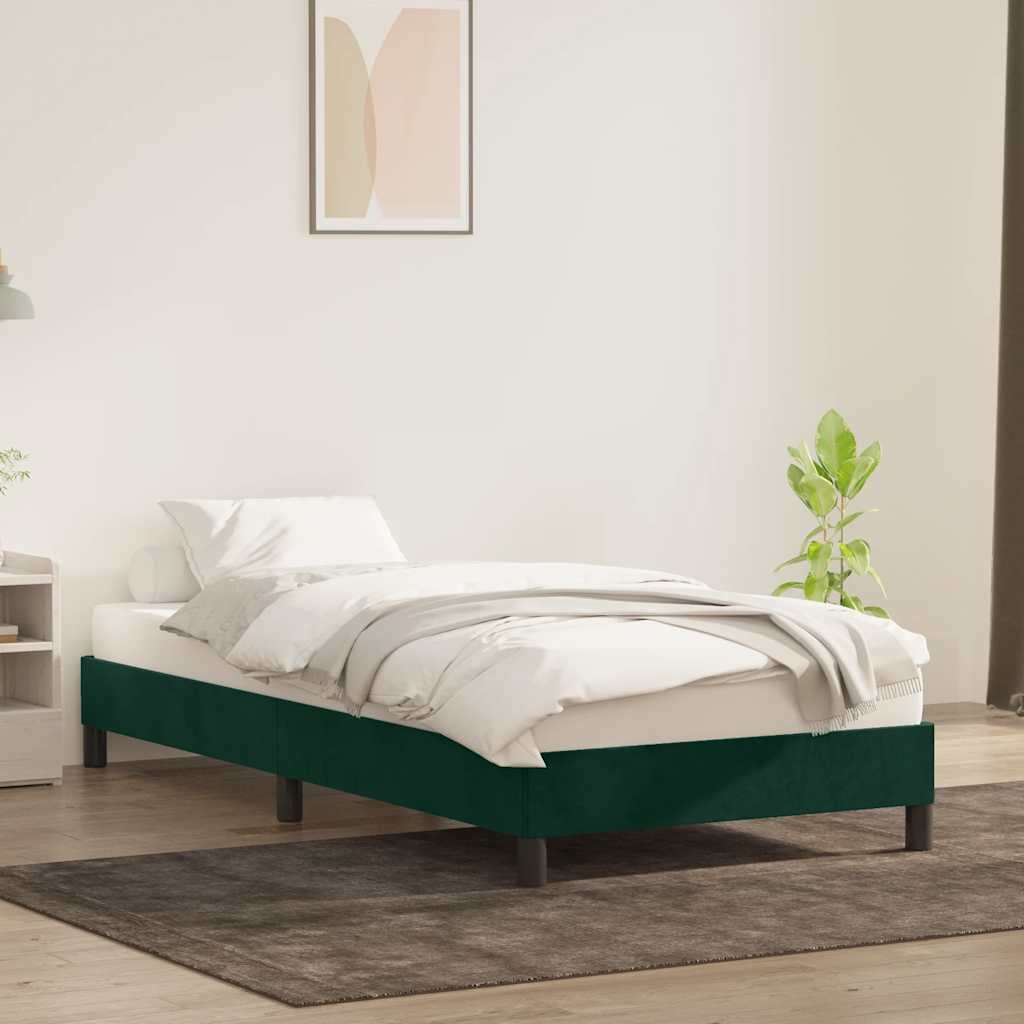 Giroletto senza Materasso Verde Scuro 100x210 cm in Velluto | homemem39