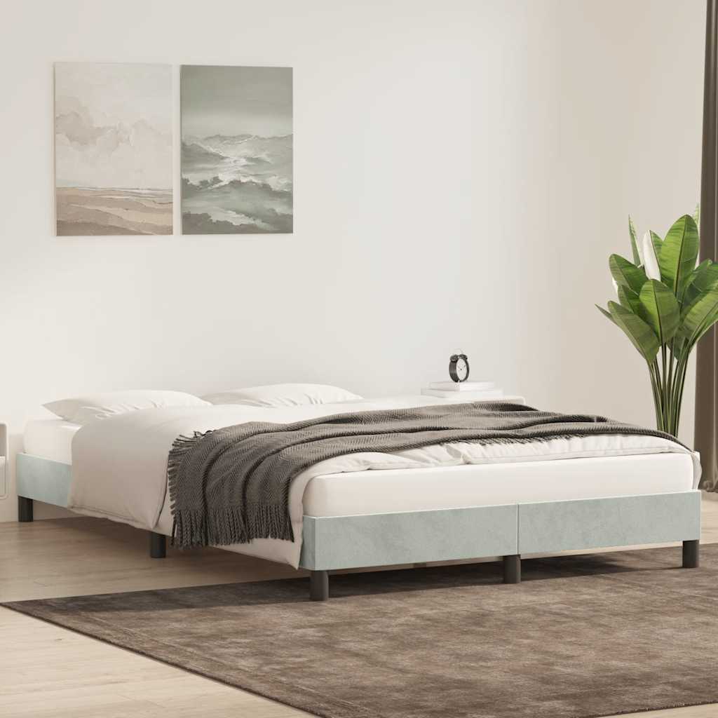 Giroletto senza Materasso Grigio Chiaro 160x210 cm Velluto | homemem39
