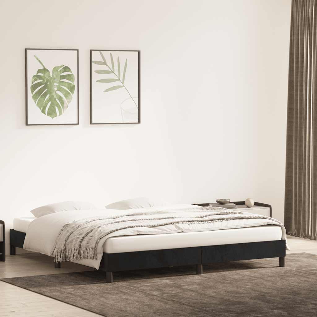 Giroletto senza Materasso Nero 180x210 cm in Velluto | homemem39