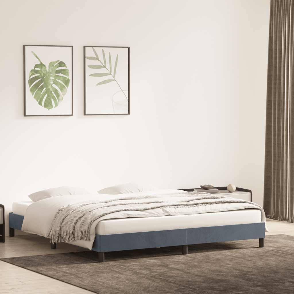 Giroletto senza Materasso Grigio Scuro 200x210 cm Velluto | homemem39