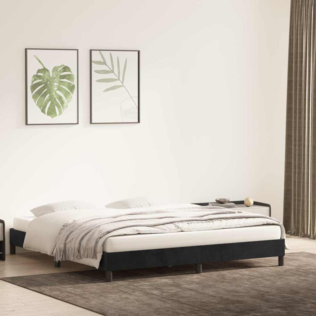 Giroletto senza Materasso Nero 200x210 cm in Velluto | homemem39