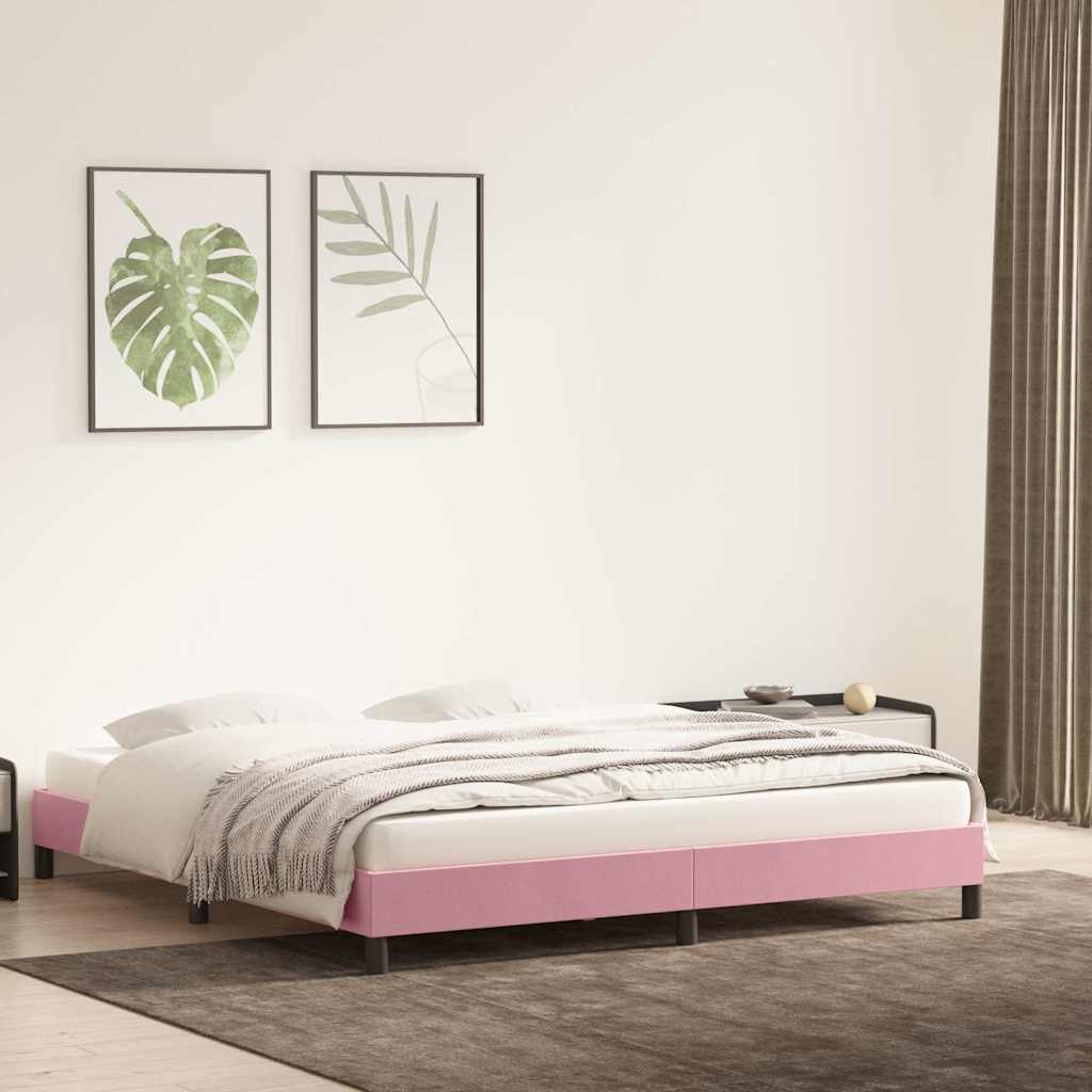 Giroletto senza Materasso Rosa 200x210 cm in Velluto - homemem39