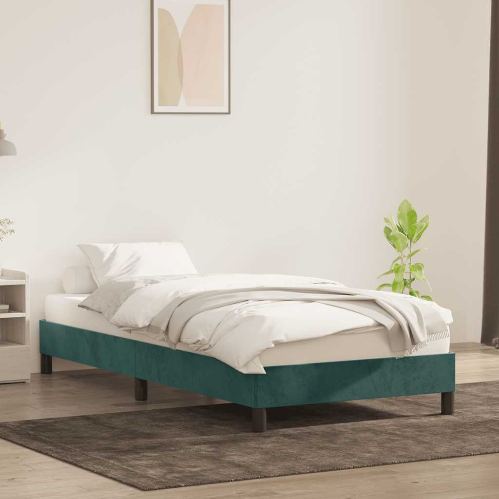 Giroletto senza Materasso Verde Scuro 80x220 cm in Velluto - homemem39