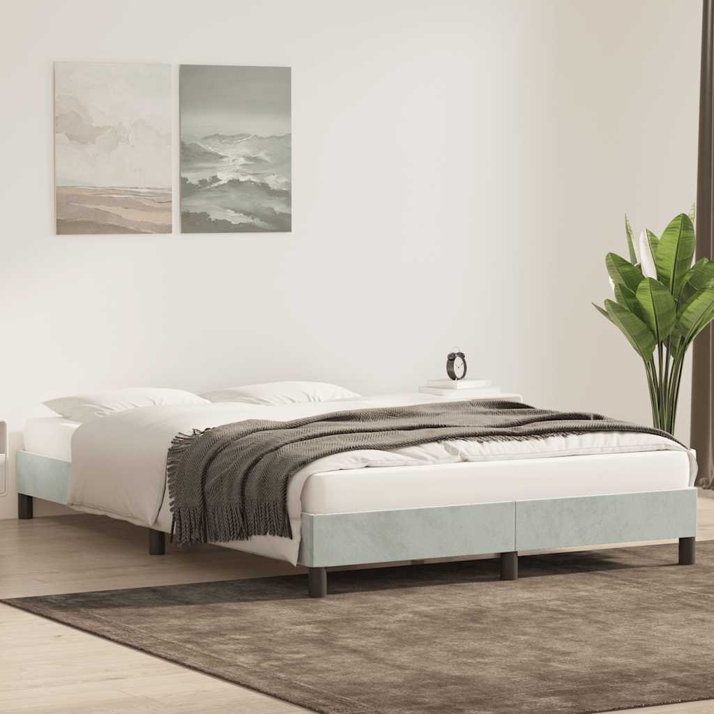 Giroletto senza Materasso Grigio Chiaro 140x220 cm Velluto | homemem39