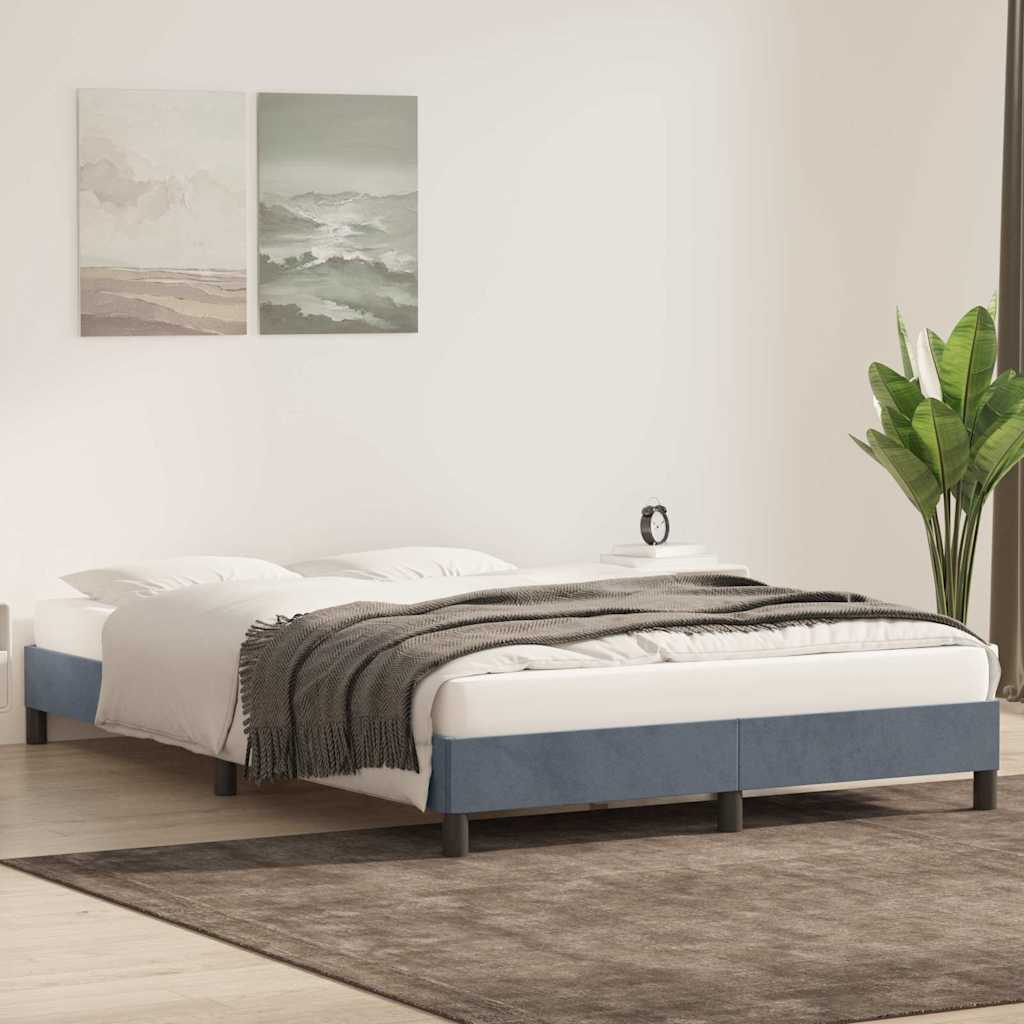Giroletto senza Materasso Grigio Scuro 140x220 cm Velluto | homemem39