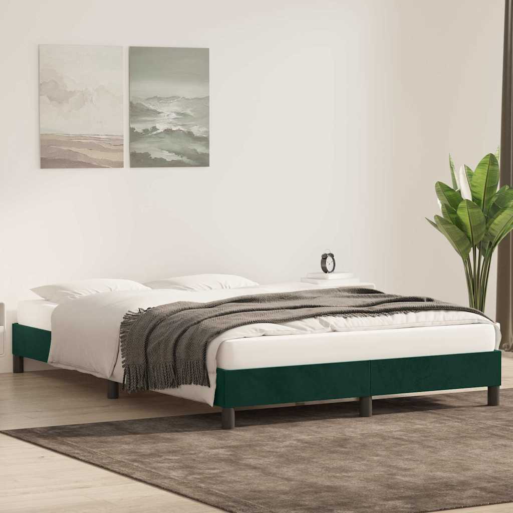 Giroletto senza Materasso Verde Scuro 140x220 cm in Velluto | homemem39