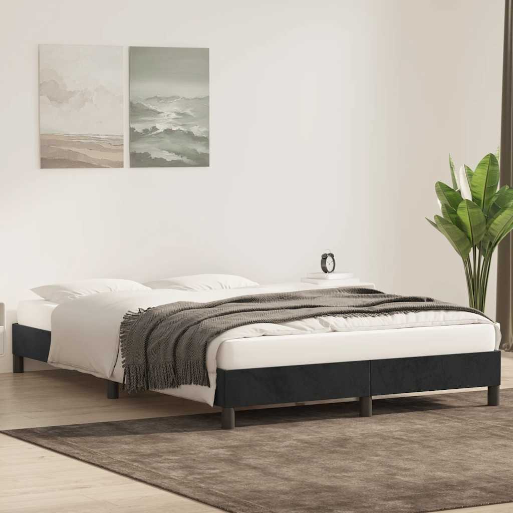 Giroletto senza Materasso Nero 160x220 cm in Velluto | homemem39