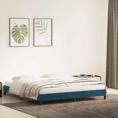 Giroletto senza Materasso Blu Scuro 180x220 cm in Velluto | homemem39