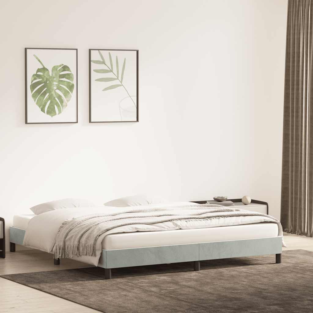Giroletto senza Materasso Grigio Chiaro 200x220 cm Velluto | homemem39