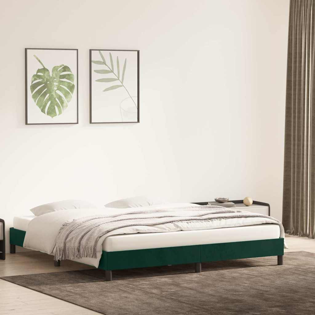 Giroletto senza Materasso Verde Scuro 200x220 cm in Velluto | homemem39