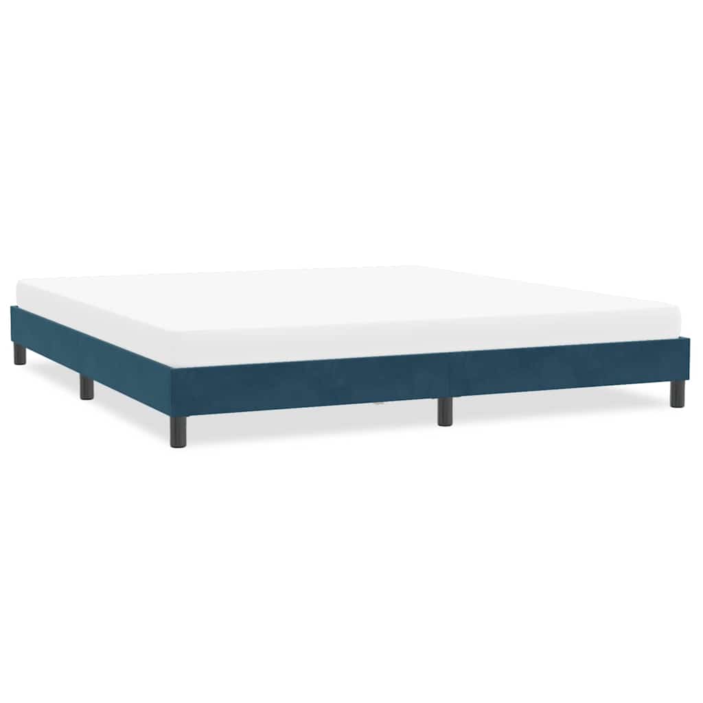 Giroletto senza Materasso Blu Scuro 200x220 cm in Velluto | homemem39