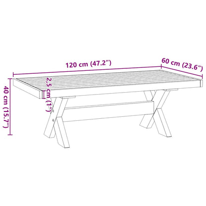 Tavolino NOAIN Gambe a Forma di X 120x60x40cm in Legno Massello | homemem39