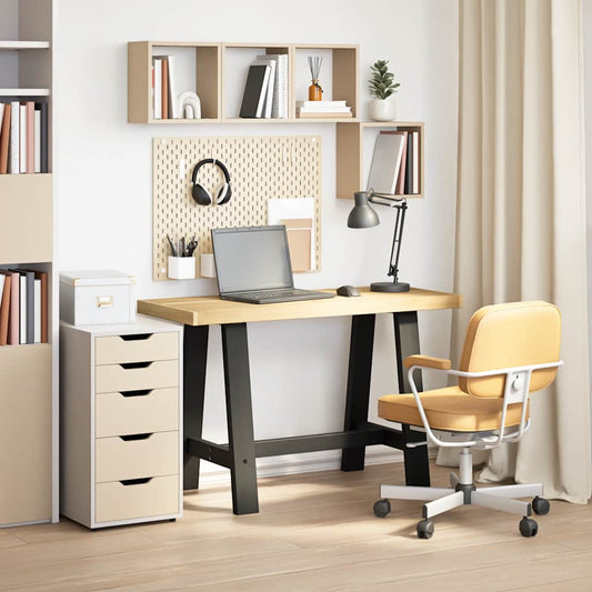 Scrivania NOAIN Gambe a Forma di A 120x50x75 cm Legno Massello - homemem39