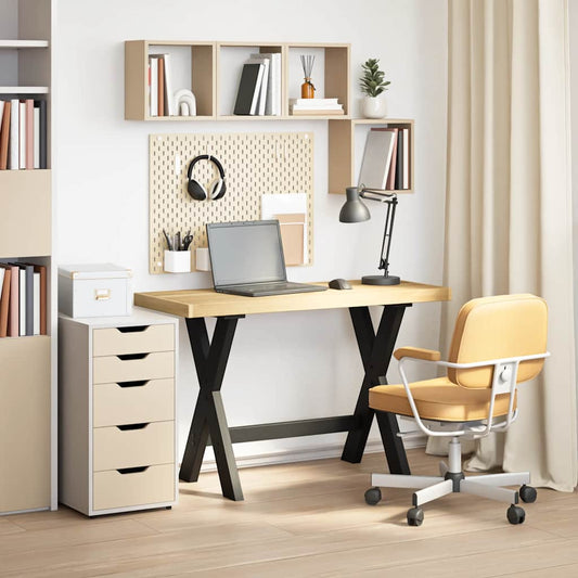 Scrivania NOAIN Gambe a Forma di X 120x50x75 cm Legno Massello - homemem39