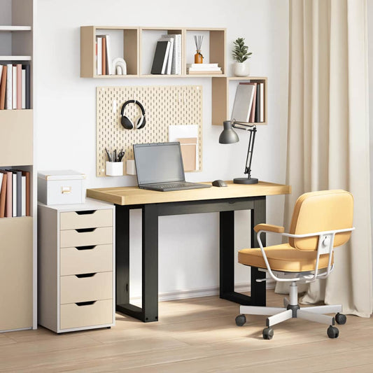 Scrivania NOAIN Gambe a Forma di U 120x50x75 cm Legno Massello - homemem39