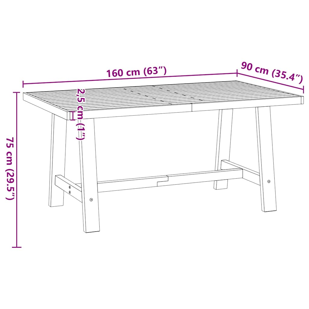 Tavolo Pranzo NOAIN Gambe a Forma A 160x90x75 cm Legno Massello | homemem39