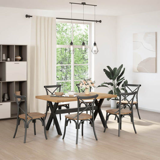Tavolo Pranzo NOAIN Gambe a Forma X 160x90x75 cm Legno Massello