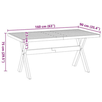 Tavolo Pranzo NOAIN Gambe a Forma X 160x90x75 cm Legno Massello | homemem39