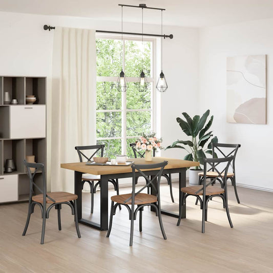 Tavolo Pranzo NOAIN Gambe a Forma U 160x90x75 cm Legno Massello