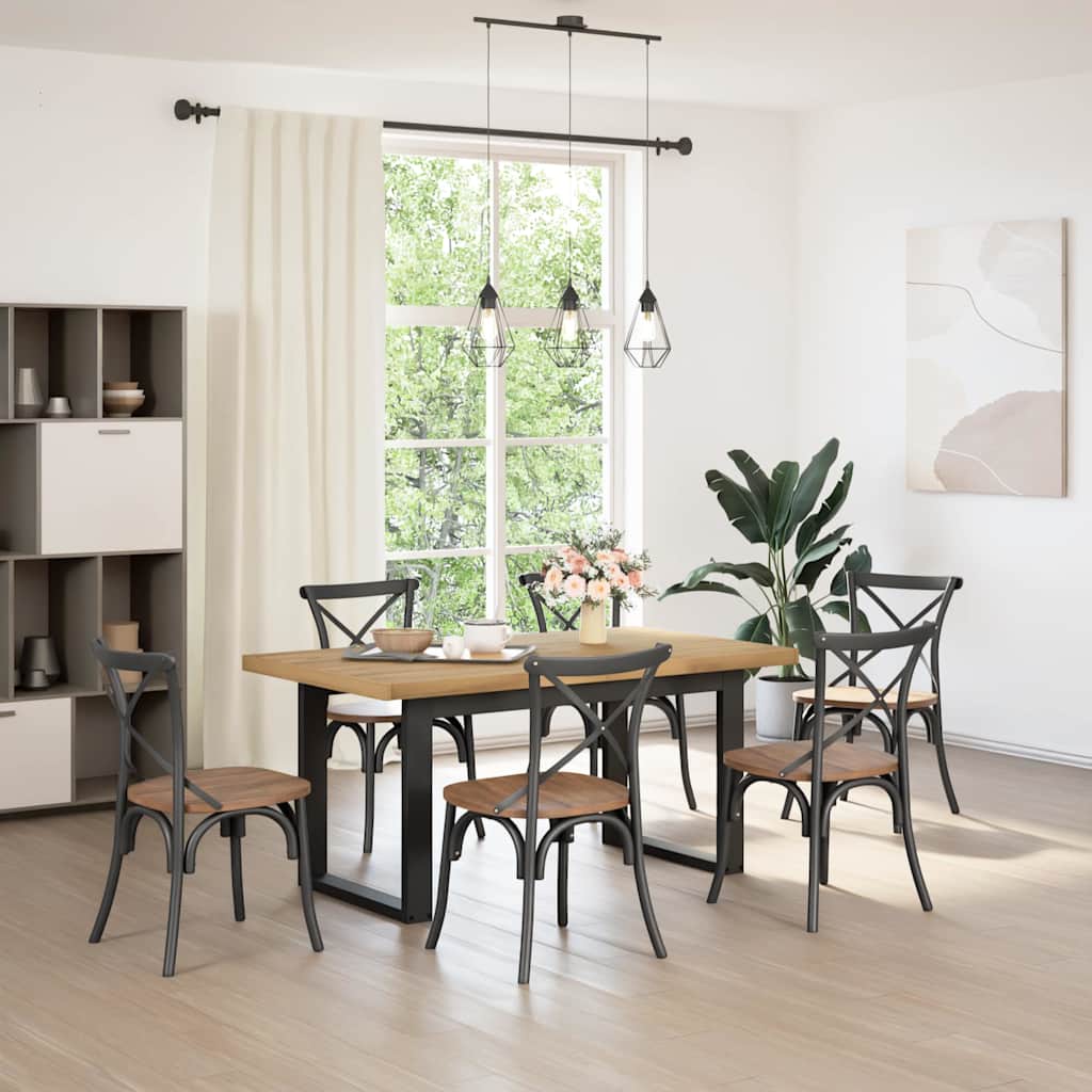 Tavolo Pranzo NOAIN Gambe a Forma U 160x90x75 cm Legno Massello - homemem39