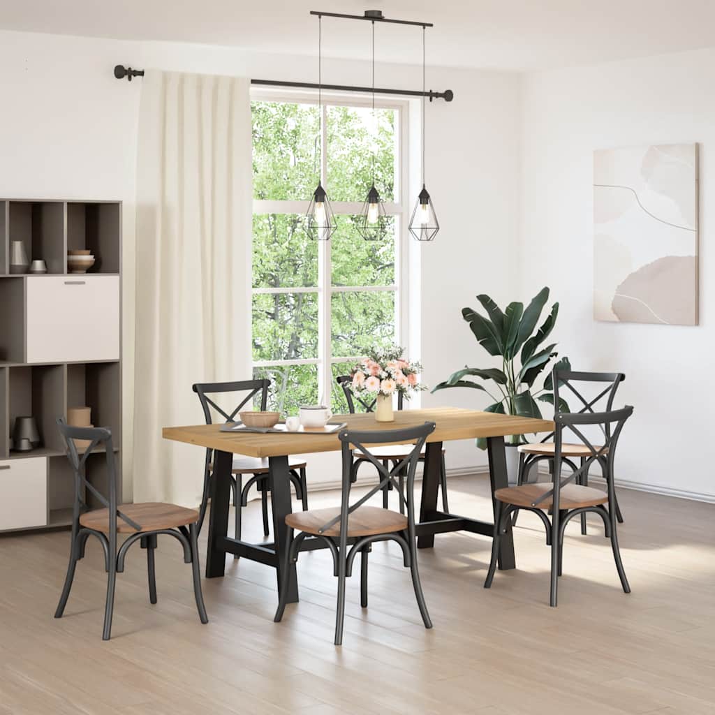 Tavolo Pranzo NOAIN Gambe a Forma A 180x90x75 cm Legno Massello - homemem39