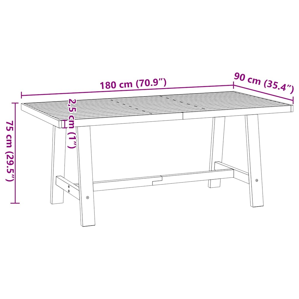 Tavolo Pranzo NOAIN Gambe a Forma A 180x90x75 cm Legno Massello | homemem39