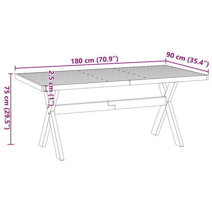 Tavolo Pranzo NOAIN Gambe a Forma X 180x90x75 cm Legno Massello - homemem39