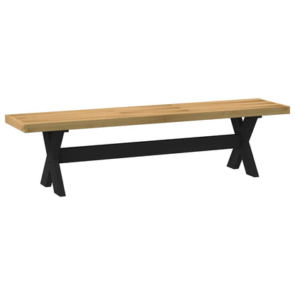 Panca Pranzo NOAIN Gambe a Forma X 180x40x45 cm Legno Massello