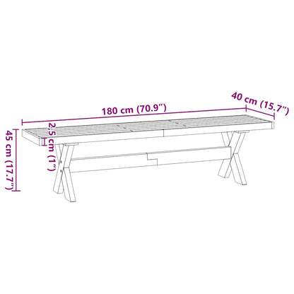 Panca Pranzo NOAIN Gambe a Forma X 180x40x45 cm Legno Massello