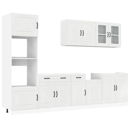 Set Mobili da Cucina 7 pz Kalmar Bianchi Lucido in Truciolato - homemem39